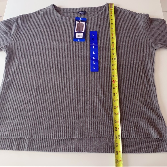Splendid waffle knit thermal long sleeve shirt gray size large - Picture 7 of 8